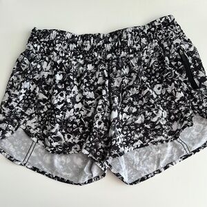 Lululemon Black and White Floral Athletic Shorts